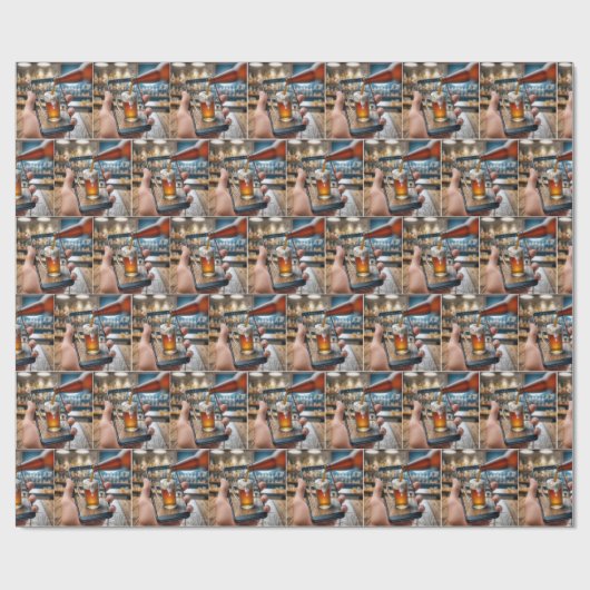 Visuele illusie bier op smartphone cadeaupapier (Vlak)