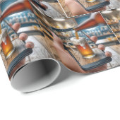 Visuele illusie bier op smartphone cadeaupapier (Rol Hoek)