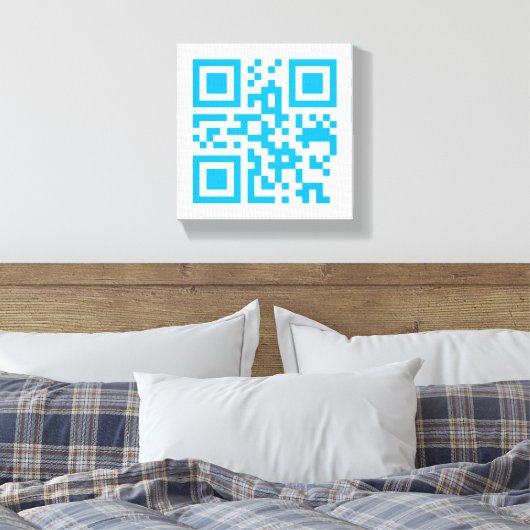 Visuele QR-code op premium verpakt canvas (glans) (Insitu (Slaapkamer))