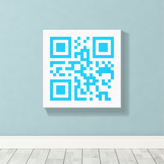 Visuele QR-code op premium verpakt canvas (glans) (Insitu (Houten vloer))