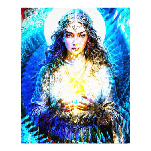 Visuelle Fraktale Vision einer Wahrsagerin Foto Afdruk (Voorkant)