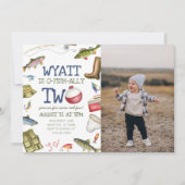 Visuitnodiging voor 2e verjaardagsfoto kaart (Voorkant)