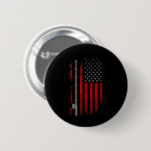 Visuitrusting met Amerikaanse vlag - Vissen Ronde Button 5,7 Cm (Voorkant /achterkant)