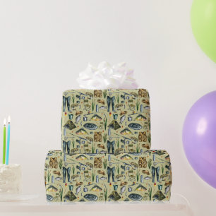 Visuitrusting Vis Vlot Tent Waders Patroon Cadeaupapier