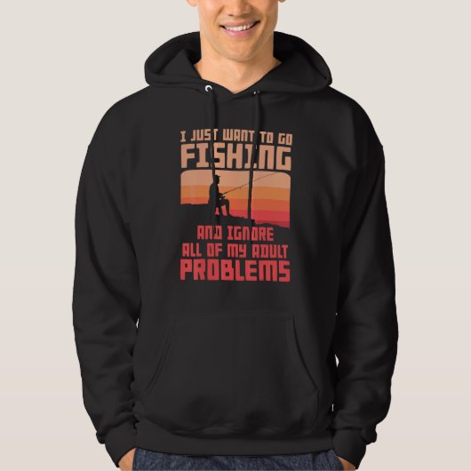 Visuitrusting voor mannen Vissen lost mijn problem Hoodie (Voorkant)
