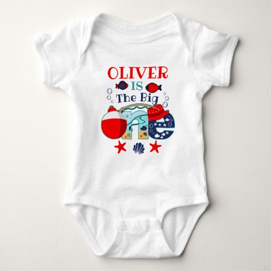 visvang verjaardag The Big ONE | O-fish-ally Eén Romper (Voorkant)