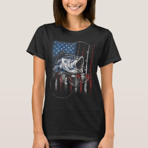 Visvangst Amerikaanse Vlag Vintage Usa B Visser Ca T-shirt