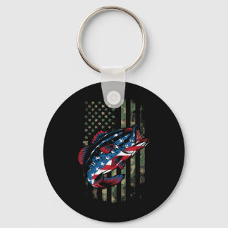 Visvangst Patriottische Usa Vlag Camouflage Sleutelhanger
