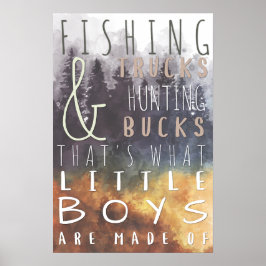 Visvangwagens Jagen op Herten Baby Jongens Nursery Poster