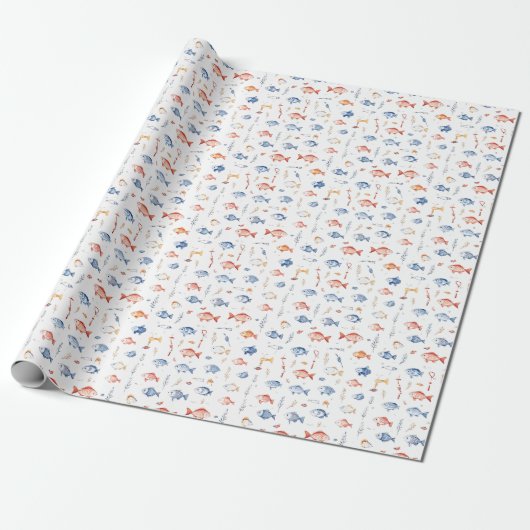 Visverhalen verteld hier... Enkele echte Cadeaupapier (Uitgerold)