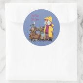 Visverhalen verteld hier - oude visser ronde sticker (Tas)