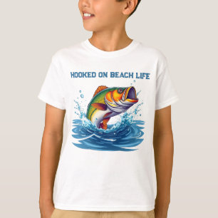 Visverslaafd aan het strandleven t-shirt