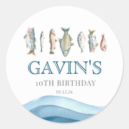 Visverwelkomingsteken, poster van visverwelkoming ronde sticker
