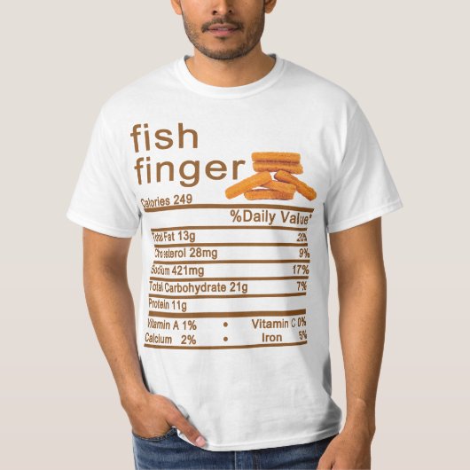 Visvinger Nutrition Facts-etiket T-shirt (Voorkant)