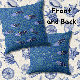 Visvingers visvrouw visser zee hand kussen