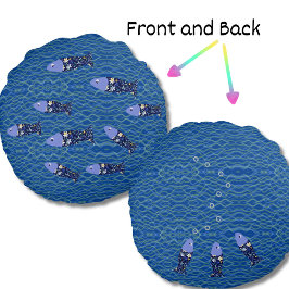 Visvingers visvrouw visser zee hand rond kussen