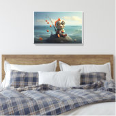 Visvisserij conceptuele kunst canvas afdruk (Insitu (Slaapkamer))