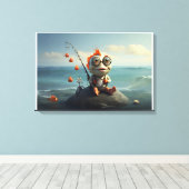 Visvisserij conceptuele kunst canvas afdruk (Insitu (Houten vloer))