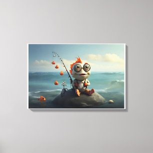 Visvisserij conceptuele kunst canvas afdruk