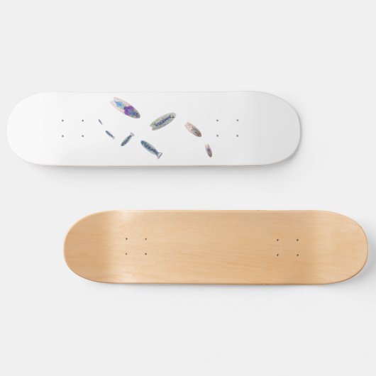 Visvormige verf splurring surf logo moderne kunst persoonlijk skateboard (Horizontaal)