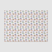 Visweefselpapier, mariene levensdecoupage tissuepapier (Voorkant)