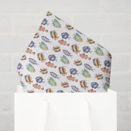 Visweefselpapier, mariene levensdecoupage tissuepapier