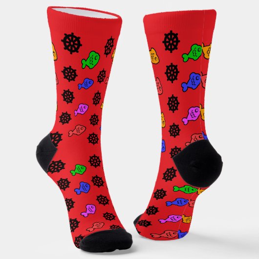 Viswieltjes Rood Sokken (Gebogen)