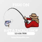 Viswinkel Bedrijf Visbenodigdheden en -gerei op Ma Raamsticker (Vel)