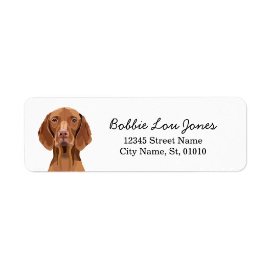 Viszla Dog Return Address Label (Voorkant)