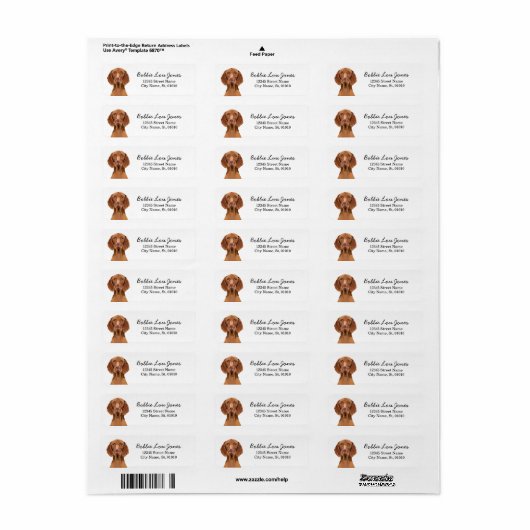 Viszla Dog Return Address Label (Full Sheet)