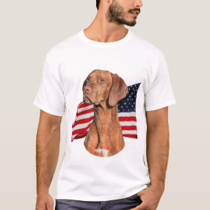 Viszla head met vlag-shirt t-shirt