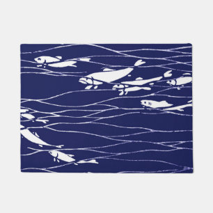 Viszwemmen onder water Blauw Deurmat