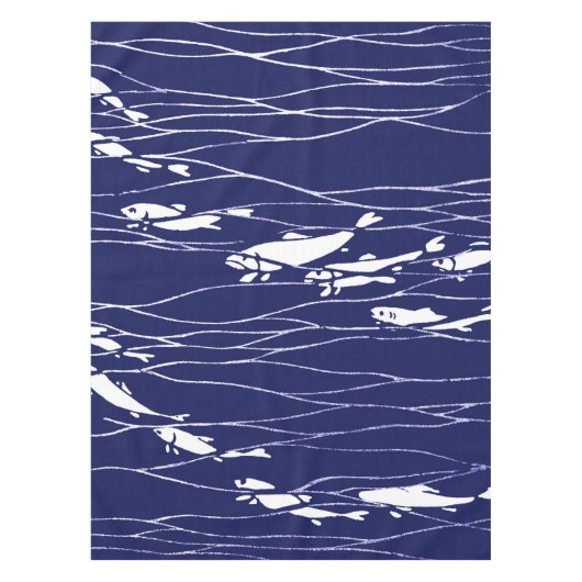 Viszwemmen onder water Blauw Tafelkleed (Voorkant)