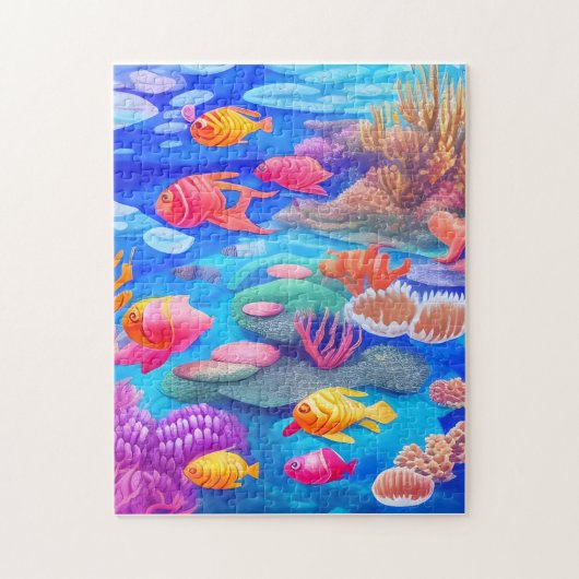 Viszwemmen onder water legpuzzel (Verticaal)