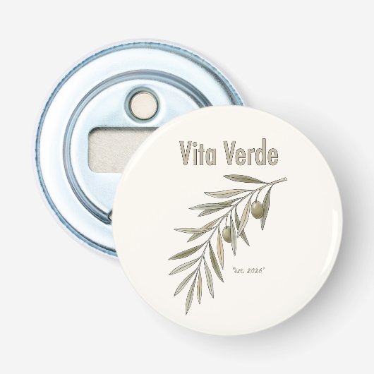 Vita Verde Collectie Beige Button Flesopener (Voorkant)