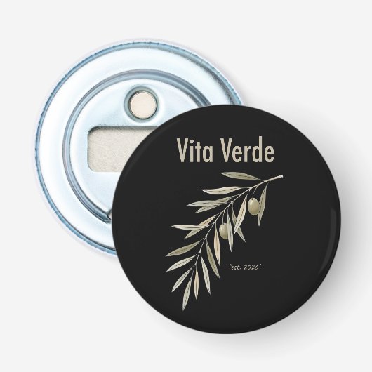 Vita Verde Collectie Black Button Flesopener (Voorkant)