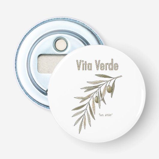 Vita Verde Collectie Wit Button Flesopener (Voorkant)