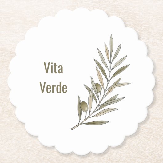 Vita Verde Collectie Wit Kartonnen Onderzetters (Voorkant)