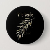 Vita Verde Collection Black Ronde Button 7,6 Cm (Voorkant)
