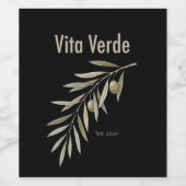 Vita Verde Collection Zwart Wijn Etiket (Enkel label)