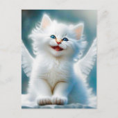 Vitage Kitten Angel Briefkaart (Voorkant)