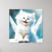 Vitage Kitten Angel Canvas Afdruk (Voorkant)