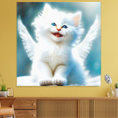 Vitage Kitten Angel Canvas Afdruk (Insitu (Woonkamer))