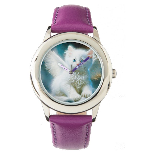 Vitage Kitten Angel Horloge (Voorkant)
