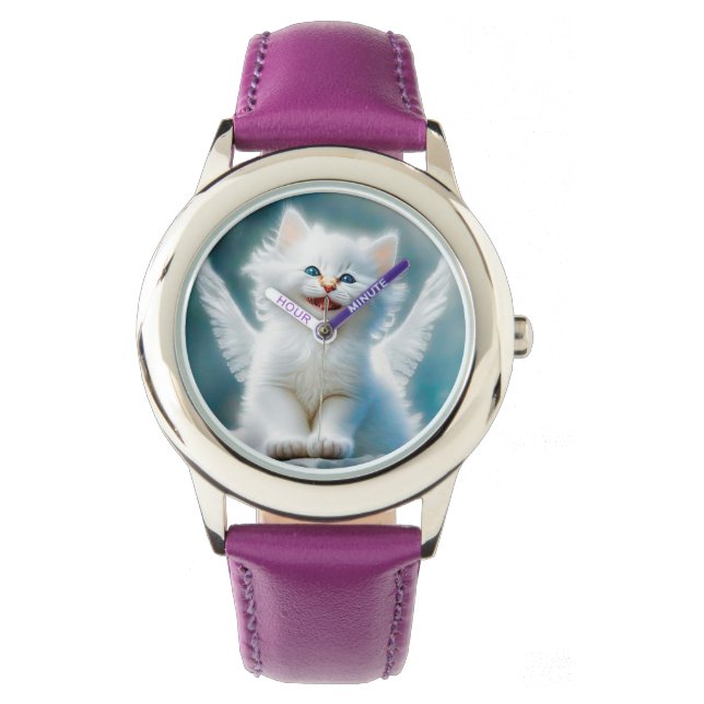 Vitage Kitten Angel Horloge (Voorkant)