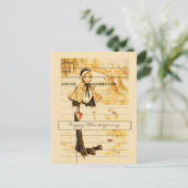 Vitage Retro Harvest Thanksgiving Girl Greeting Feestdagenkaart (Staand voorkant)