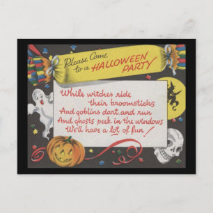 Vitage Spooky Halloween 4 Briefkaart