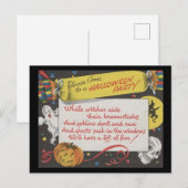 Vitage Spooky Halloween 4 Briefkaart (Voorkant / Achterkant)