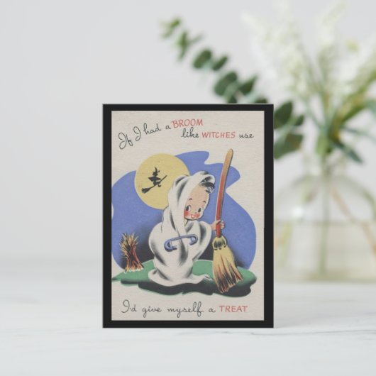 Vitage Spooky Halloween 5 Briefkaart (Staand voorkant)