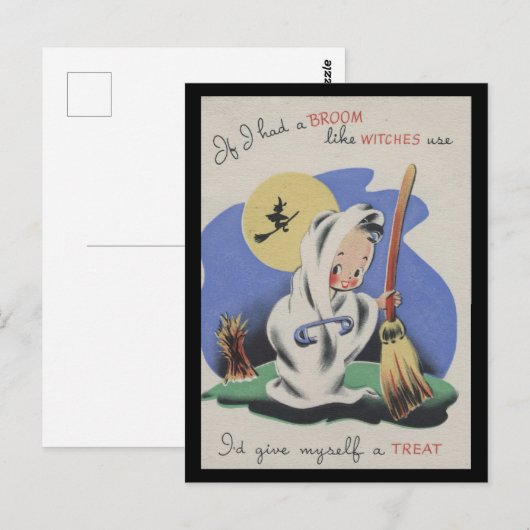 Vitage Spooky Halloween 5 Briefkaart (Voorkant / Achterkant)